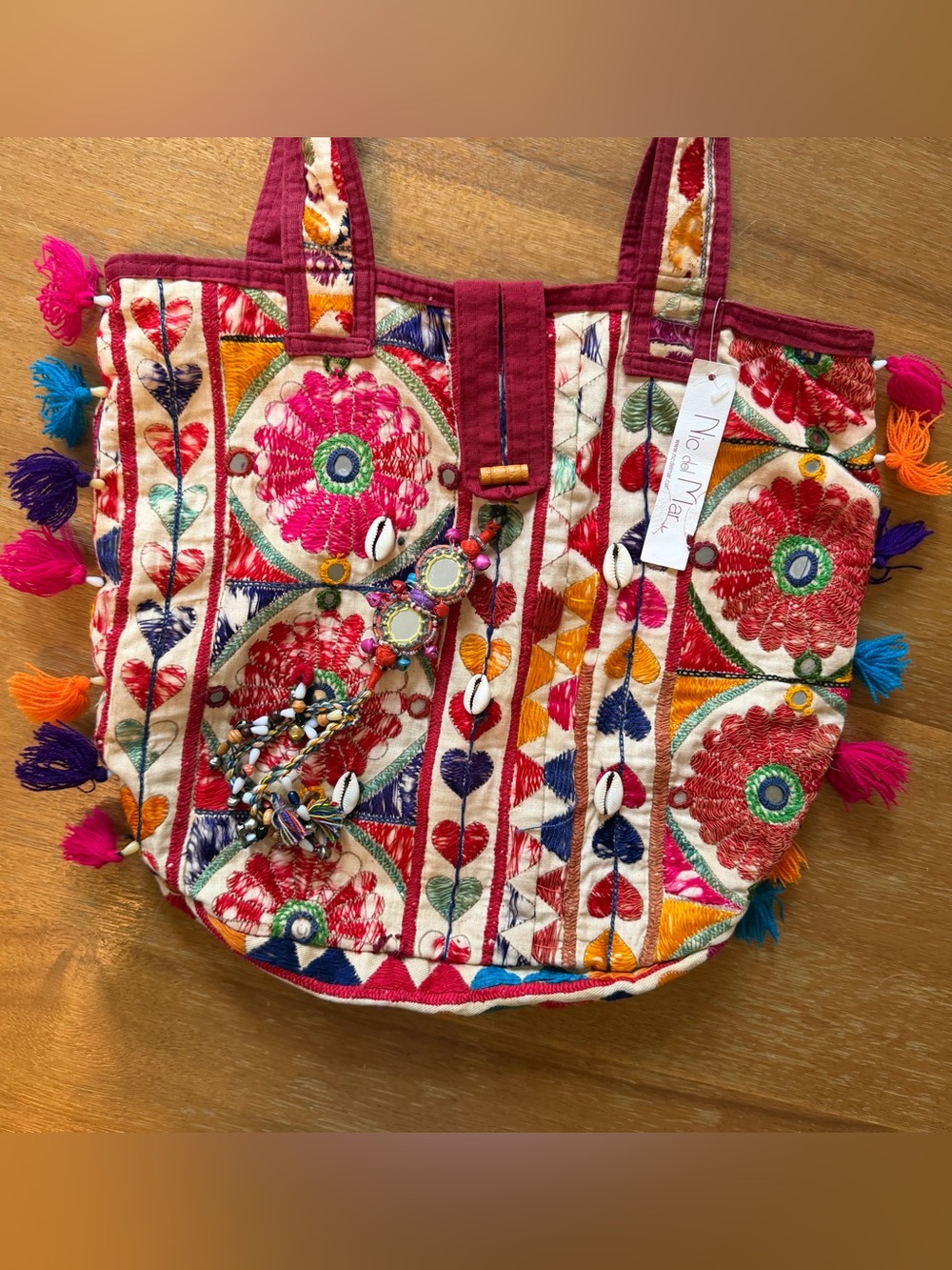 NWT Nic del Mar Colorful Tote Bag